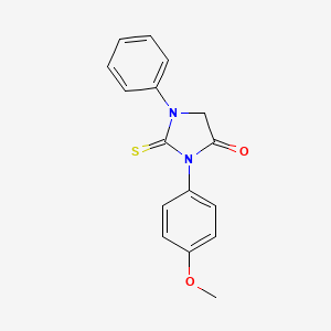 molecular formula C16H14N2O2S B11987088 3-(4-Methoxyphenyl)-1-phenyl-2-sulfanylideneimidazolidin-4-one 