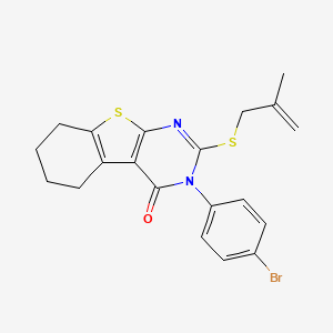 molecular formula C20H19BrN2OS2 B11987118 3-(4-bromophenyl)-2-[(2-methyl-2-propenyl)thio]-5,6,7,8-tetrahydro[1]benzothieno[2,3-d]pyrimidin-4(3H)-one 