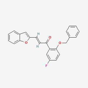 molecular formula C24H17FO3 B11987206 (2E)-3-(1-benzofuran-2-yl)-1-[2-(benzyloxy)-5-fluorophenyl]prop-2-en-1-one 