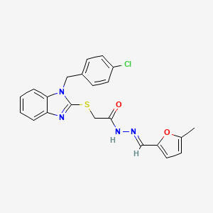 2-{[1-(4-chlorobenzyl)-1H-benzimidazol-2-yl]sulfanyl}-N'-[(E)-(5-methylfuran-2-yl)methylidene]acetohydrazide