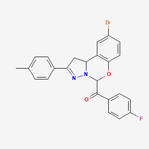 [9-Bromo-2-(4-methylphenyl)-1,10B-dihydropyrazolo[1,5-C][1,3]benzoxazin-5-YL](4-fluorophenyl)methanone