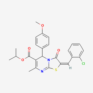 isopropyl (2E)-2-(2-chlorobenzylidene)-5-(4-methoxyphenyl)-7-methyl-3-oxo-2,3-dihydro-5H-[1,3]thiazolo[3,2-a]pyrimidine-6-carboxylate