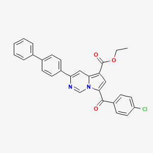 Ethyl 3-([1,1'-biphenyl]-4-yl)-7-(4-chlorobenzoyl)pyrrolo[1,2-c]pyrimidine-5-carboxylate