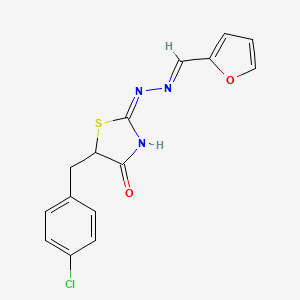 (2E)-5-(4-chlorobenzyl)-2-[(2E)-(furan-2-ylmethylidene)hydrazinylidene]-1,3-thiazolidin-4-one