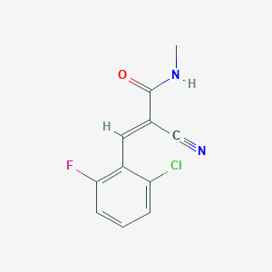 molecular formula C11H8ClFN2O B11987385 (2E)-3-(2-chloro-6-fluorophenyl)-2-cyano-N-methylprop-2-enamide 