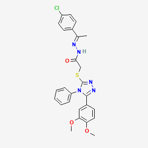 N'-[(1E)-1-(4-chlorophenyl)ethylidene]-2-{[5-(3,4-dimethoxyphenyl)-4-phenyl-4H-1,2,4-triazol-3-yl]sulfanyl}acetohydrazide