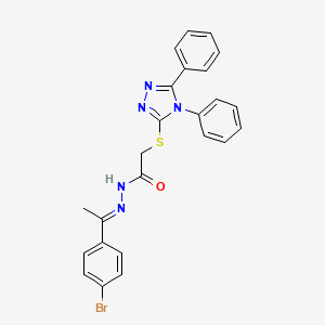 molecular formula C24H20BrN5OS B11987438 N'-[(1E)-1-(4-bromophenyl)ethylidene]-2-[(4,5-diphenyl-4H-1,2,4-triazol-3-yl)sulfanyl]acetohydrazide 