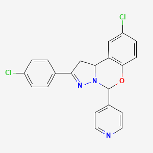 9-Chloro-2-(4-chlorophenyl)-5-(pyridin-4-yl)-1,10b-dihydropyrazolo[1,5-c][1,3]benzoxazine