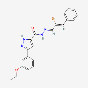 N'-[(E,2Z)-2-bromo-3-phenyl-2-propenylidene]-3-(3-ethoxyphenyl)-1H-pyrazole-5-carbohydrazide