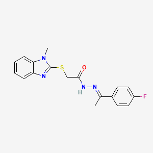 molecular formula C18H17FN4OS B11987627 N-[(Z)-1-(4-fluorophenyl)ethylideneamino]-2-(1-methylbenzimidazol-2-yl)sulfanylacetamide 