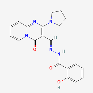 2-Hydroxy-N'-{(E)-[4-oxo-2-(1-pyrrolidinyl)-4H-pyrido[1,2-A]pyrimidin-3-YL]methylidene}benzohydrazide