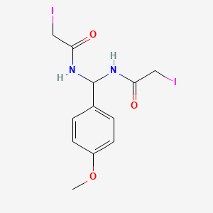 2-Iodo-N-((2-iodo-acetylamino)-(4-methoxy-phenyl)-methyl)-acetamide