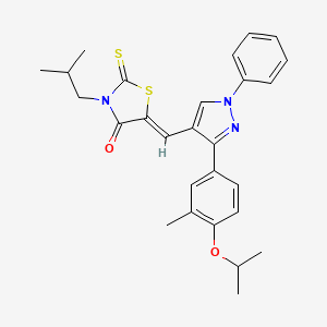 (5Z)-3-Isobutyl-5-{[3-(4-isopropoxy-3-methylphenyl)-1-phenyl-1H-pyrazol-4-YL]methylene}-2-thioxo-1,3-thiazolidin-4-one