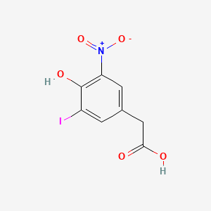 molecular formula C8H6INO5 B1198781 (4-羟基-3-碘-5-硝基苯基)乙酸 CAS No. 2646-51-7
