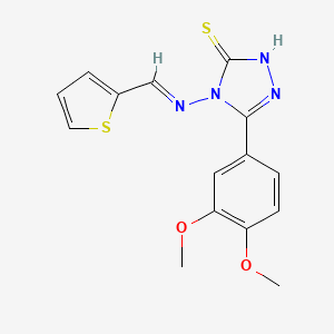 5-(3,4-dimethoxyphenyl)-4-{[(E)-thiophen-2-ylmethylidene]amino}-4H-1,2,4-triazole-3-thiol