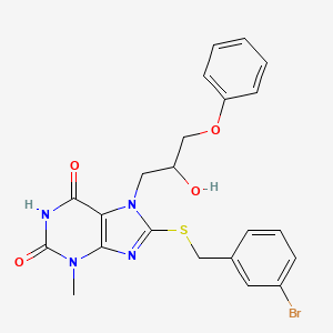 8-[(3-bromobenzyl)sulfanyl]-7-(2-hydroxy-3-phenoxypropyl)-3-methyl-3,7-dihydro-1H-purine-2,6-dione