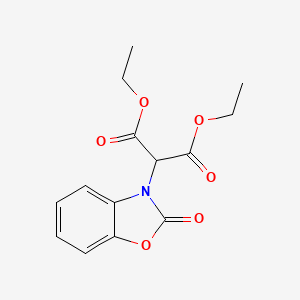 molecular formula C14H15NO6 B11987849 2-(2-Oxo-benzooxazol-3-YL)-malonic acid diethyl ester CAS No. 13610-54-3