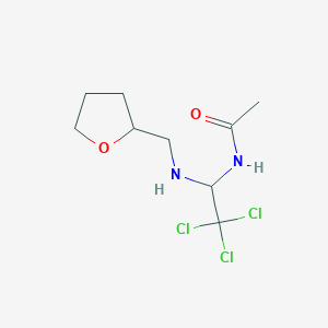 molecular formula C9H15Cl3N2O2 B11987896 N-{2,2,2-trichloro-1-[(tetrahydro-2-furanylmethyl)amino]ethyl}acetamide 