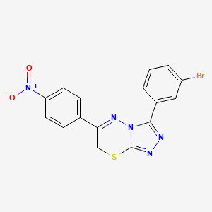 molecular formula C16H10BrN5O2S B11987897 3-(3-bromophenyl)-6-(4-nitrophenyl)-7H-[1,2,4]triazolo[3,4-b][1,3,4]thiadiazine 