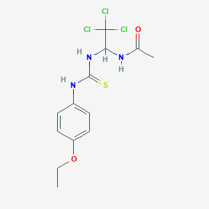 molecular formula C13H16Cl3N3O2S B11987898 N-(2,2,2-trichloro-1-{[(4-ethoxyphenyl)carbamothioyl]amino}ethyl)acetamide 