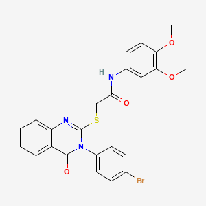 molecular formula C24H20BrN3O4S B11987918 2-{[3-(4-bromophenyl)-4-oxo-3,4-dihydroquinazolin-2-yl]sulfanyl}-N-(3,4-dimethoxyphenyl)acetamide 