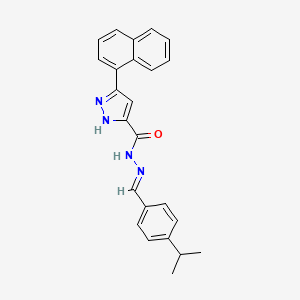 molecular formula C24H22N4O B11987953 N'-[(E)-(4-Isopropylphenyl)methylidene]-3-(1-naphthyl)-1H-pyrazole-5-carbohydrazide 