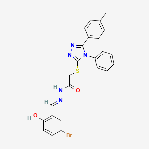 molecular formula C24H20BrN5O2S B11987966 N'-[(E)-(5-bromo-2-hydroxyphenyl)methylidene]-2-{[5-(4-methylphenyl)-4-phenyl-4H-1,2,4-triazol-3-yl]sulfanyl}acetohydrazide 