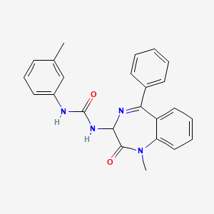 molecular formula C24H22N4O2 B1198801 1-(1-methyl-2-oxo-5-phenyl-3H-1,4-benzodiazepin-3-yl)-3-(3-methylphenyl)urea 