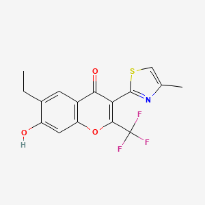 6-ethyl-7-hydroxy-3-(4-methyl-1,3-thiazol-2-yl)-2-(trifluoromethyl)-4H-chromen-4-one