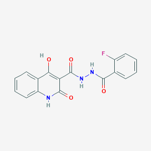 N'-(2-fluorobenzoyl)-4-hydroxy-2-oxo-1H-quinoline-3-carbohydrazide