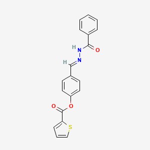 4-{(E)-[2-(phenylcarbonyl)hydrazinylidene]methyl}phenyl thiophene-2-carboxylate