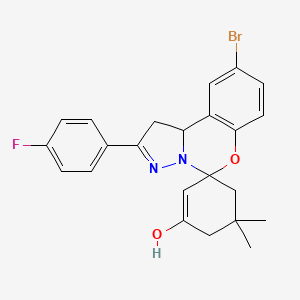 9-Bromo-2-(4-fluorophenyl)-5',5'-dimethyl-1,10b-dihydrospiro[benzo[e]pyrazolo[1,5-c][1,3]oxazine-5,1'-cyclohex[2]en]-3'-ol