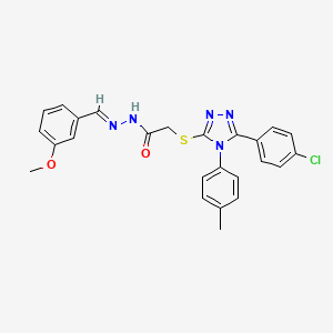 2-{[5-(4-chlorophenyl)-4-(4-methylphenyl)-4H-1,2,4-triazol-3-yl]sulfanyl}-N'-[(E)-(3-methoxyphenyl)methylidene]acetohydrazide