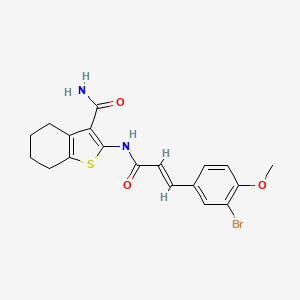 2-{[(2E)-3-(3-bromo-4-methoxyphenyl)-2-propenoyl]amino}-4,5,6,7-tetrahydro-1-benzothiophene-3-carboxamide