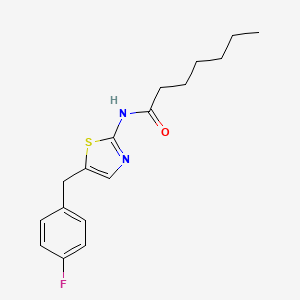 N-[5-(4-fluorobenzyl)-1,3-thiazol-2-yl]heptanamide