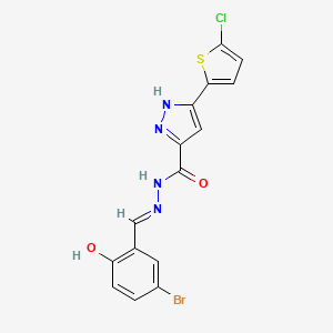 N'-(5-Bromo-2-hydroxybenzylidene)-5-(5-chlorothiophen-2-yl)-1H-pyrazole-3-carbohydrazide