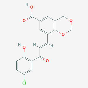 8-(3-(5-CL-2-HO-Phenyl)-3-oxo-propenyl)-4H-benzo(1,3)dioxine-6-carboxylic acid