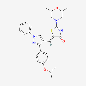 (5Z)-2-(2,6-dimethyl-4-morpholinyl)-5-{[3-(4-isopropoxyphenyl)-1-phenyl-1H-pyrazol-4-yl]methylene}-1,3-thiazol-4(5H)-one