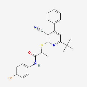 N-(4-bromophenyl)-2-[(6-tert-butyl-3-cyano-4-phenylpyridin-2-yl)sulfanyl]propanamide