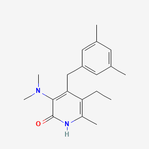 molecular formula C19H26N2O B1198831 3-Dimethylamino-4-(3,5-dimethylbenzyl)-5-ethyl-6-methylpyridin-2(1H)-one 