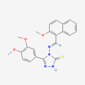 5-(3,4-dimethoxyphenyl)-4-{[(E)-(2-methoxynaphthalen-1-yl)methylidene]amino}-4H-1,2,4-triazole-3-thiol