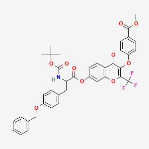 Methyl 4-{[7-({3-[4-(benzyloxy)phenyl]-2-[(tert-butoxycarbonyl)amino]propanoyl}oxy)-4-oxo-2-(trifluoromethyl)-4H-chromen-3-YL]oxy}benzoate