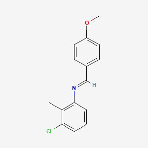 molecular formula C15H14ClNO B11988420 (3-Chloro-2-methyl-phenyl)-(4-methoxy-benzylidene)-amine 