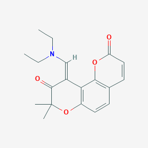 molecular formula C19H21NO4 B11988433 (10Z)-10-[(diethylamino)methylidene]-8,8-dimethyl-2H,8H-pyrano[2,3-f]chromene-2,9(10H)-dione 