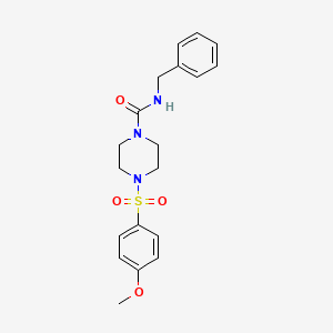 molecular formula C19H23N3O4S B1198846 4-(4-甲氧基苯基)磺酰基-N-(苯甲基)-1-哌嗪甲酰胺 