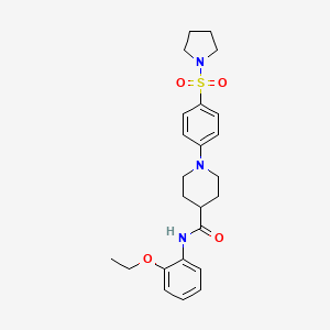 molecular formula C24H31N3O4S B1198847 N-(2-乙氧基苯基)-1-[4-(1-吡咯烷基磺酰基)苯基]-4-哌啶甲酰胺 