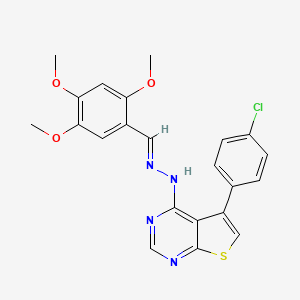 5-(4-chlorophenyl)-4-[(2E)-2-(2,4,5-trimethoxybenzylidene)hydrazinyl]thieno[2,3-d]pyrimidine