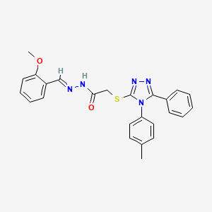 N'-[(E)-(2-methoxyphenyl)methylidene]-2-{[4-(4-methylphenyl)-5-phenyl-4H-1,2,4-triazol-3-yl]sulfanyl}acetohydrazide