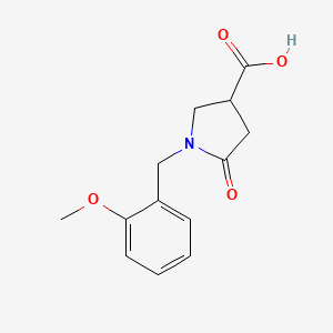 molecular formula C13H15NO4 B1198854 1-(2-甲氧基苄基)-5-氧代吡咯烷-3-羧酸 CAS No. 352208-42-5