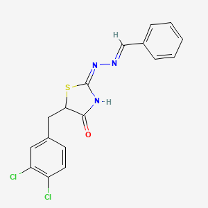 Benzaldehyde (5-(3,4-dichlorobenzyl)-4-oxo-1,3-thiazolidin-2-ylidene)hydrazone